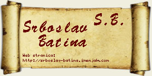 Srboslav Batina vizit kartica